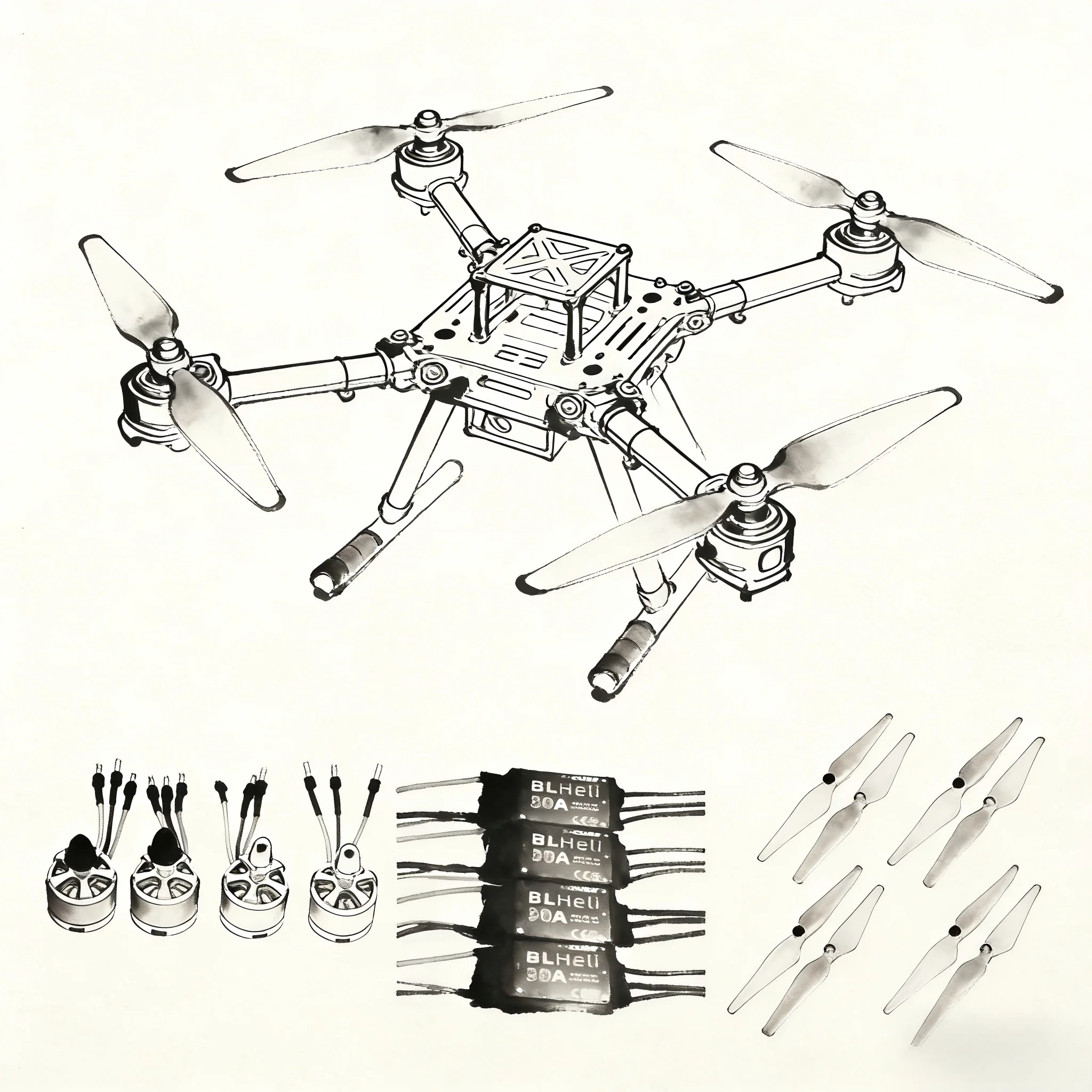 F350 PIXHAWK2.4.8 M8N Flight Control Carbon Fiber Frame Kit Ardupilot 100MW Radio Telemetry Quadcopter BLHELI 30A 2212 Motor ESC