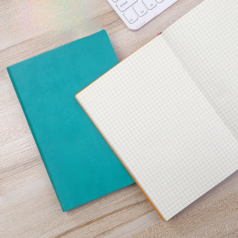 Grid Notebook A5 Travelers Journals School Office Meeting Record 264 Pages Checkered Paper Notepad Handbook Agenda Note Taking