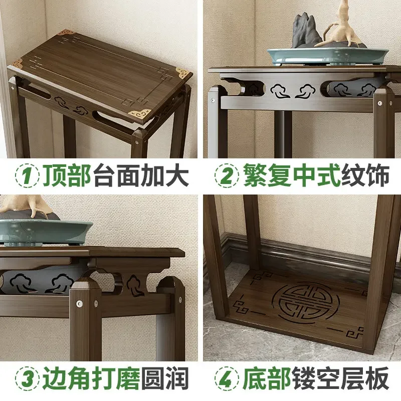Flower pot bracket ornament flower stand floor-to-ceiling bonsai balcony fish tank living room display new Chinese base 2026 new