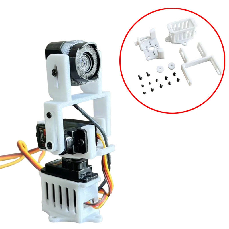 1Set Braket Pemasangan Gimbal Dua Sumbu 19X19Mm Dudukan Kamera Kontrol Servo 9G Cetak 3D Ringan untuk Aksesori Drone RC FPV