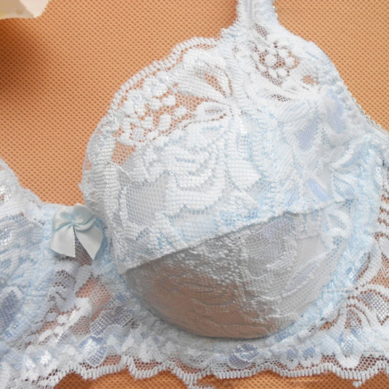 Sexy Push Up Bra Deep V Brassiere 2024 Summer Thin Women Underwear Lace Embroidery Flowers Lingerie Plus Size A B C D Cup Bras