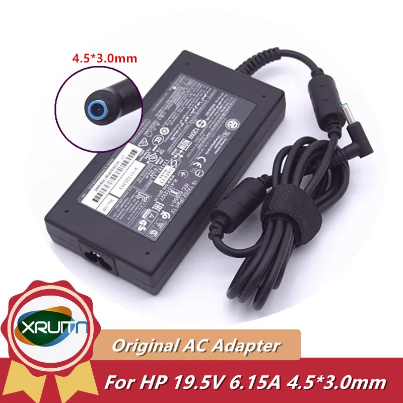 

Original HSTNN-LA25 120W 19.5V 6.15A Laptop Charger AC Adapter for HP Pavilion 17-AB003NG 17-AB004NA Power Supply Blue Tip