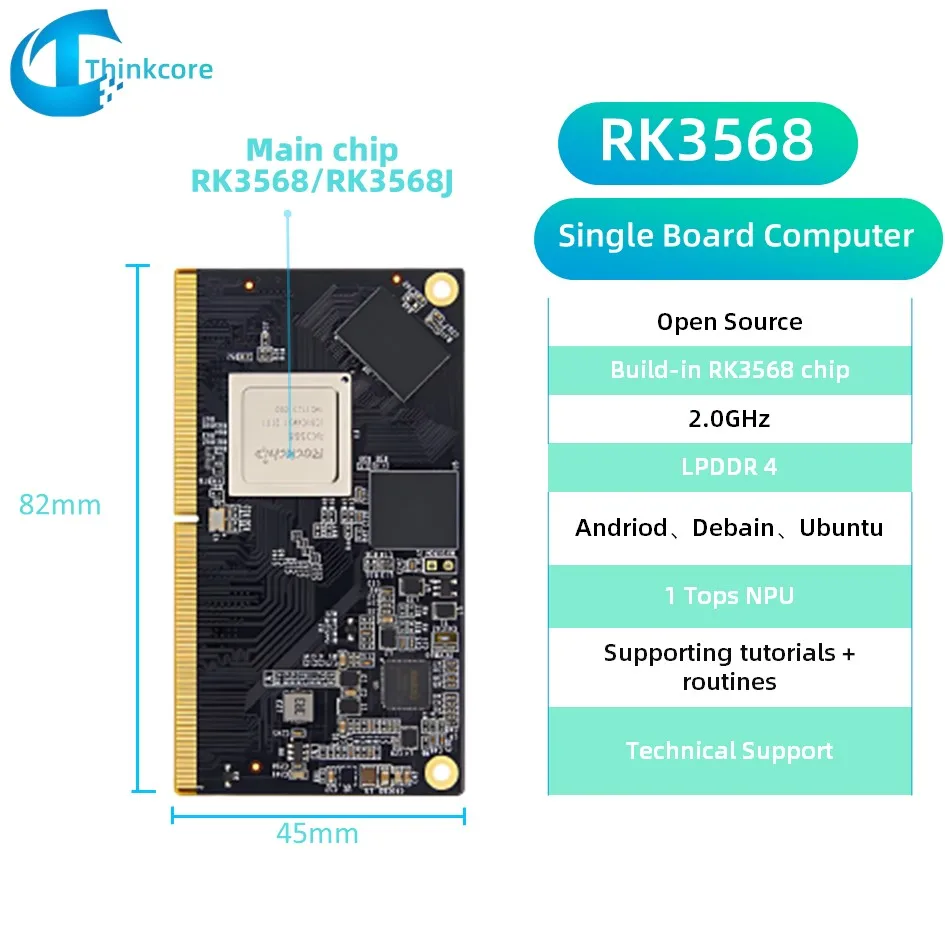 Free Datasheet Rockchip RK3568 Core Board System On Module Linux RK3568J Som Board Artificial Intelligence AI Board Android