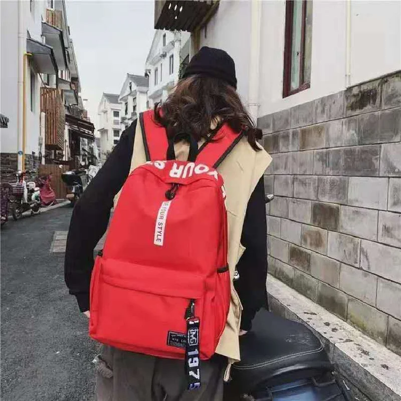

2026 New Model Backpack for Men and Women, Large Capacity Korean Style Campus Canvas Backpack for Middle and HighSchool Students