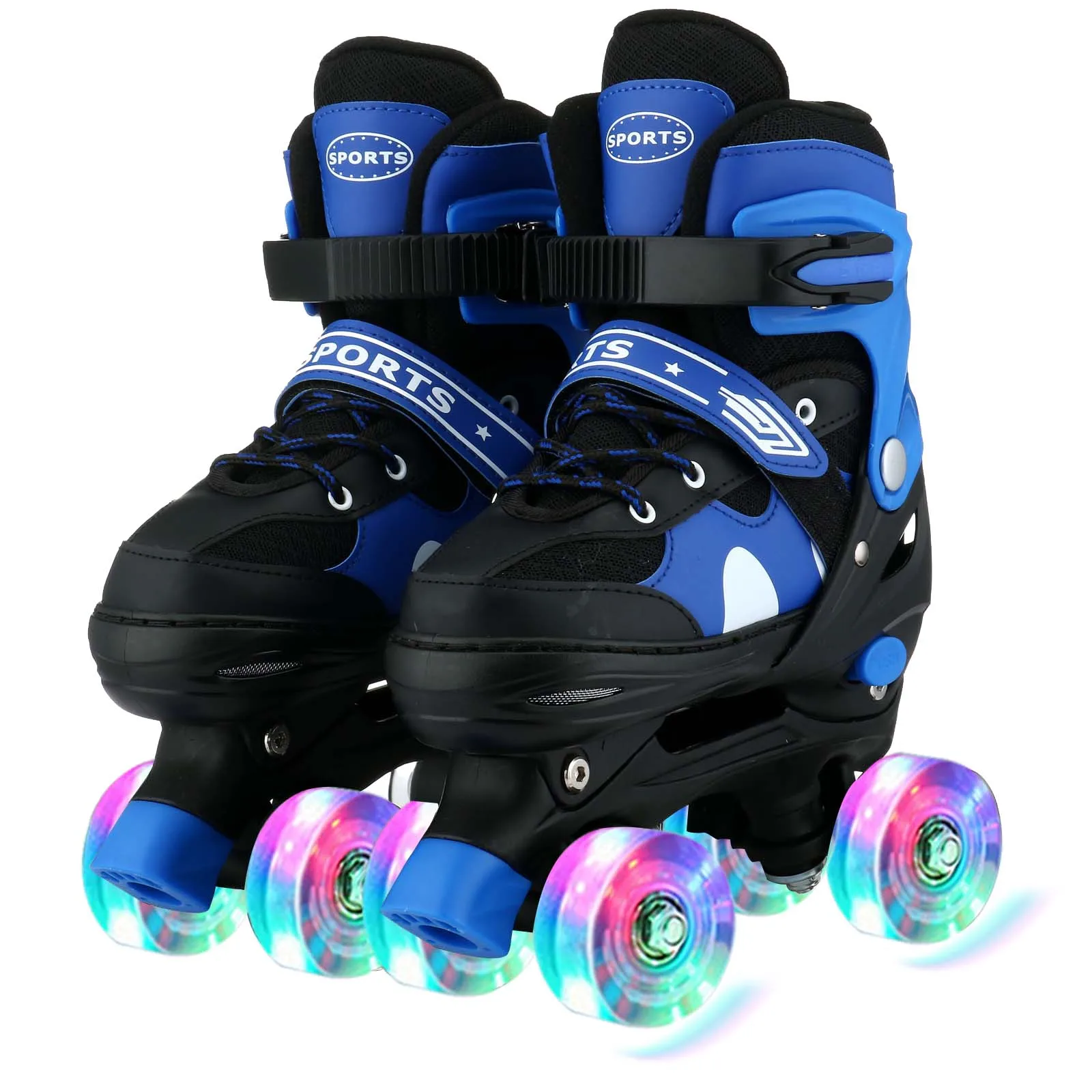 Children Roller Skate Shoes 4-Wheel Sport Protecitve Beginner Roller Shoes Boy Girl Child Kid Skating Sport Flashing Quad Skates