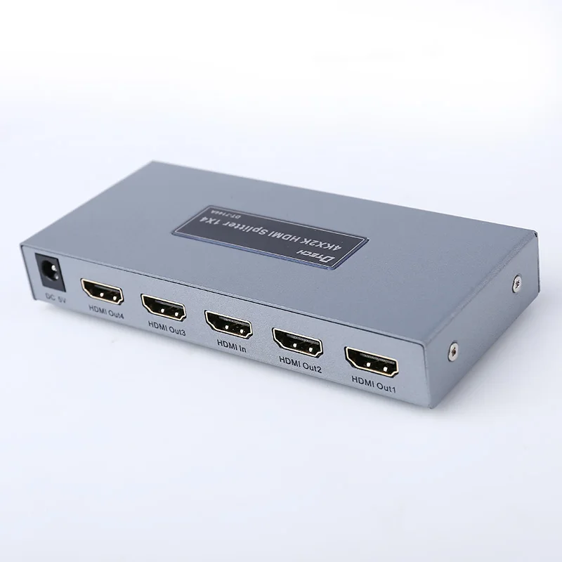 HDMI 스플리터 옵틱 1x4 4포트 4k/2k@30hz/3D/1920*1080 메탈 케이스 실버 HDMI 스플리터 멀티미디어용