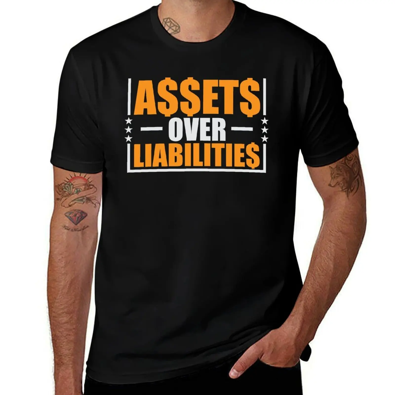 Assets Over Liabilities Accountant T-Shirt Fashion Print Casual Short Sleeve T-Shirt