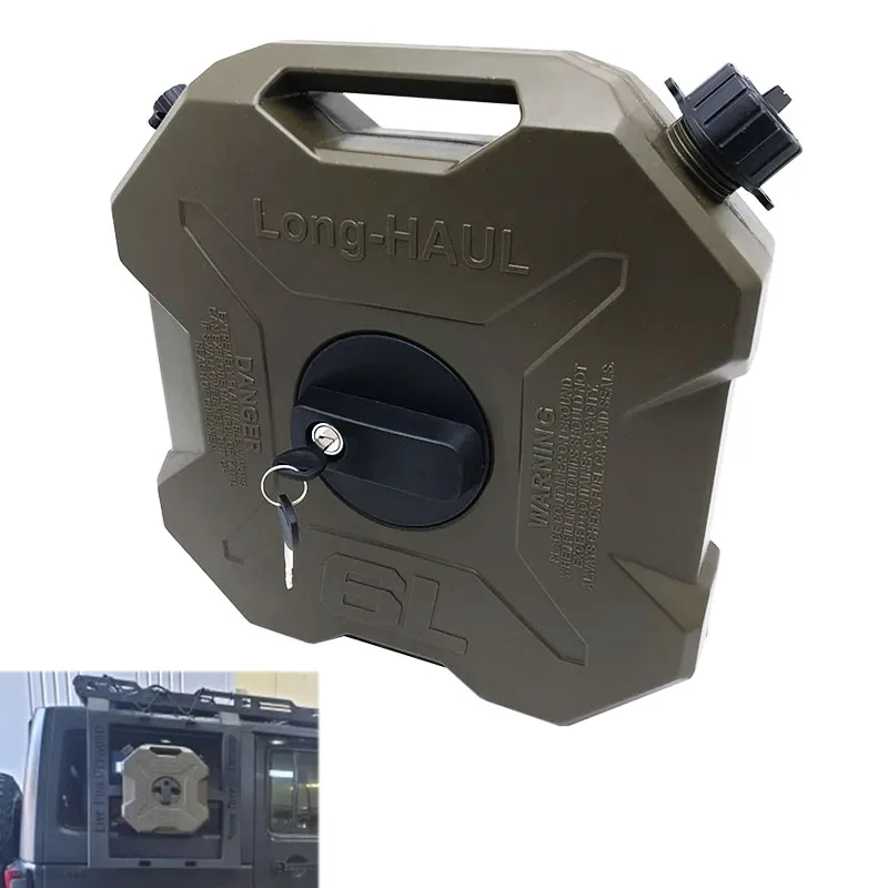 6L Green Fuel Tank Petrol Cans Barrels Can Gas Spare Container Anti-static Jerry Can Fuel Tank Pack Mororcycle Jerrycan