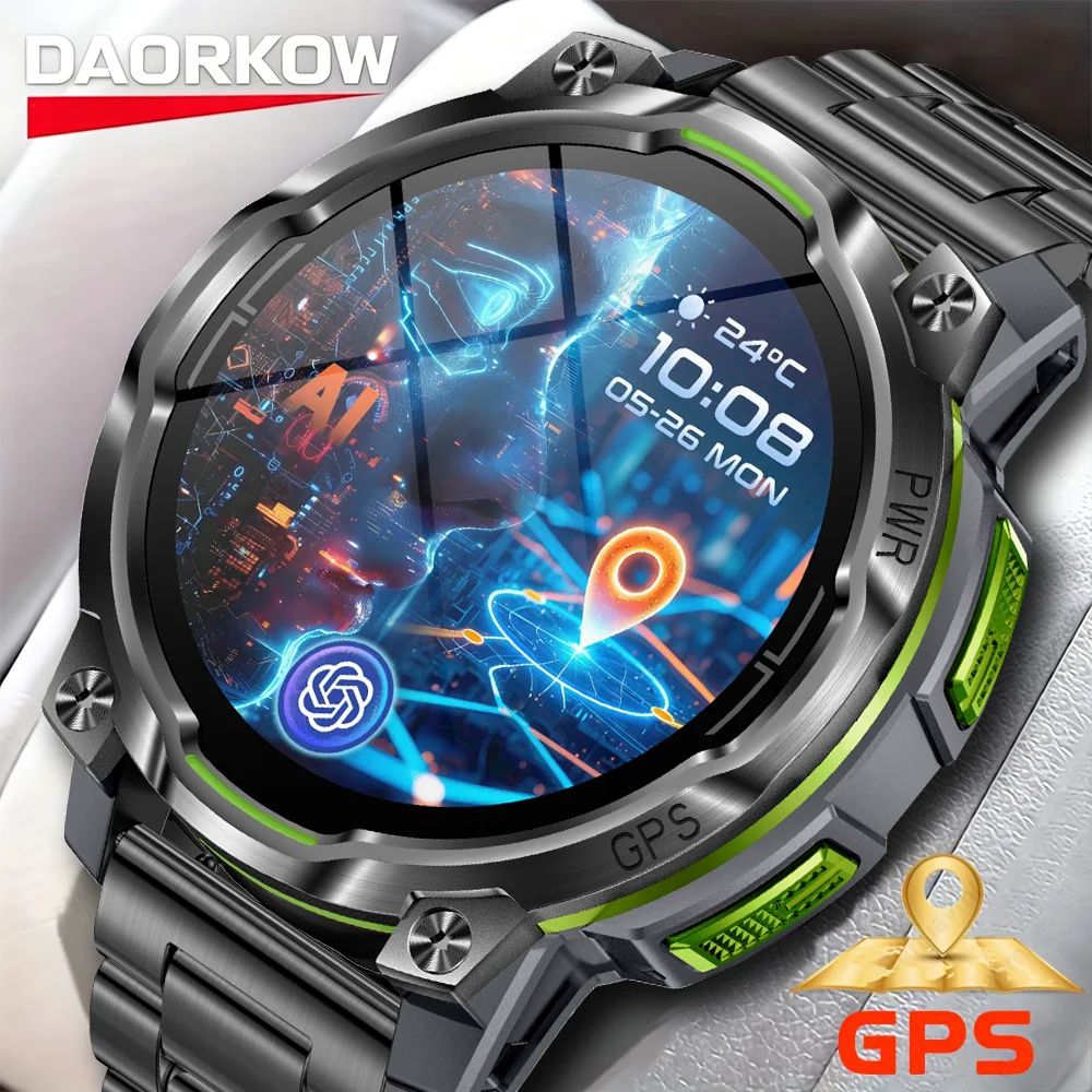 New GPS Offline Map Smartwatch With 1200mAh Battery, Bluetooth Calling, 3ATM Water Resistance, Altitude Meter, Sporty smartwatch