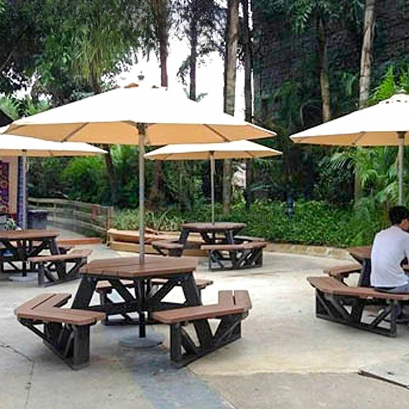 طاولات وكراسي طاولات وكراسي خشبية صديقة للبيئة من الخشب البلاستيكي وطاولة طعام من قطعة واحدة ومجموعة كراسي ذات مناظر طبيعية خلابة