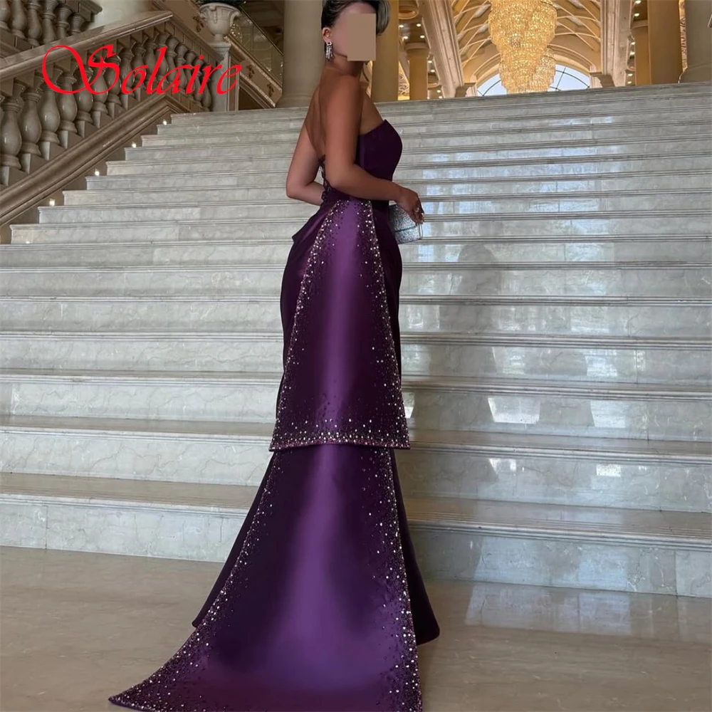 

Customized Elegant Strapless Evening Dress and Exquisite Satin Special Occasion Gowns and Temperament Sequined Prom Dresses