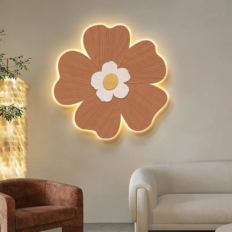 Modern Minimalist Bedroom Flower LED Ambience Light Artwork for Entrance Hall Corridor Living Room Accent Wall Hanging Painting