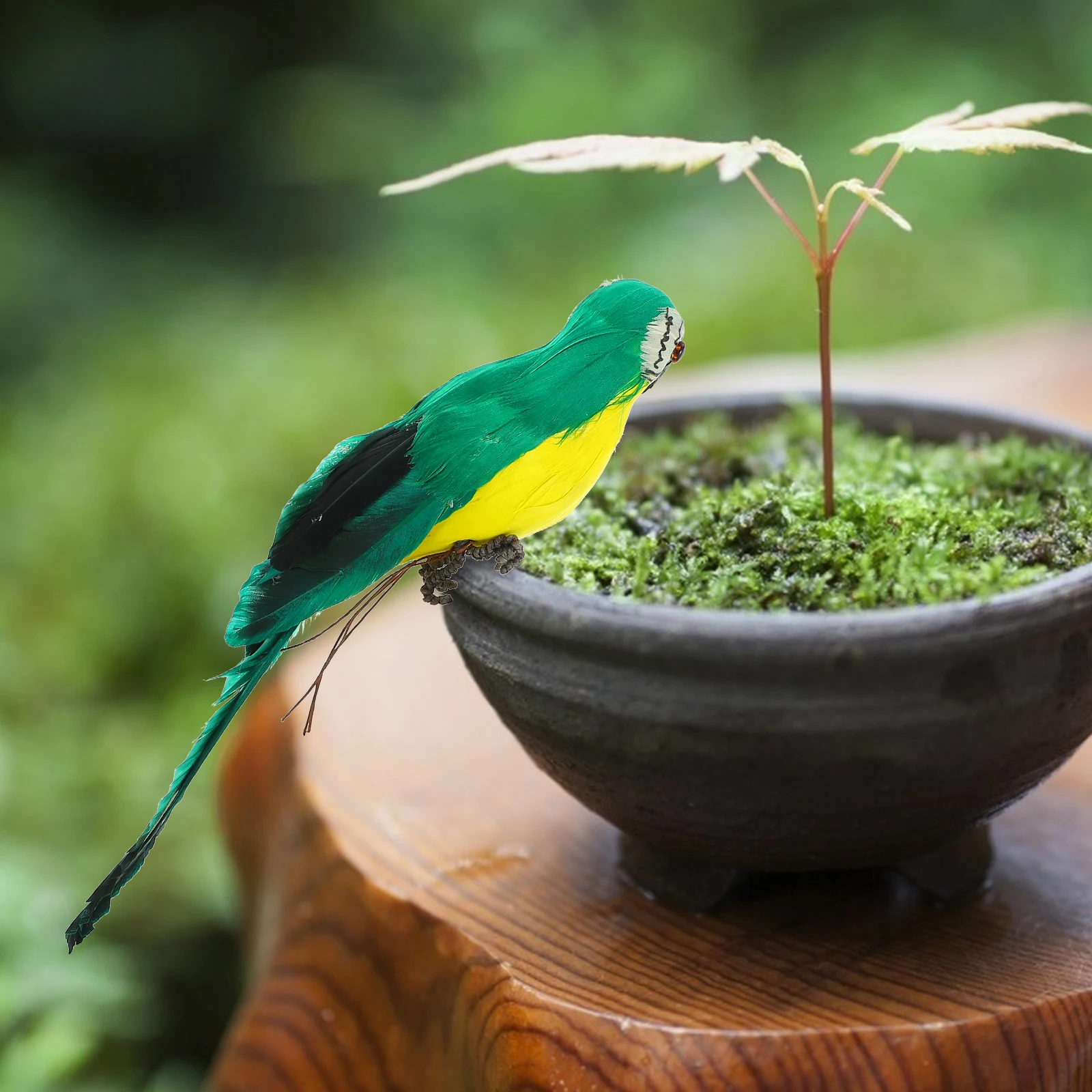 

Simulated Parrot Ornament Outdoor Ornaments Soft Bird Artificial Decor