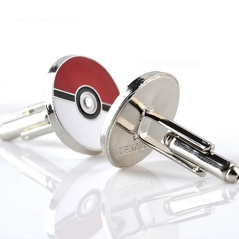 Pokemon Poke Ball Cufflinks Men\'s Shirt Cuffs Nail Fashion Personality Alloy French Round Button Men Sleeve Shirt Cufflinks