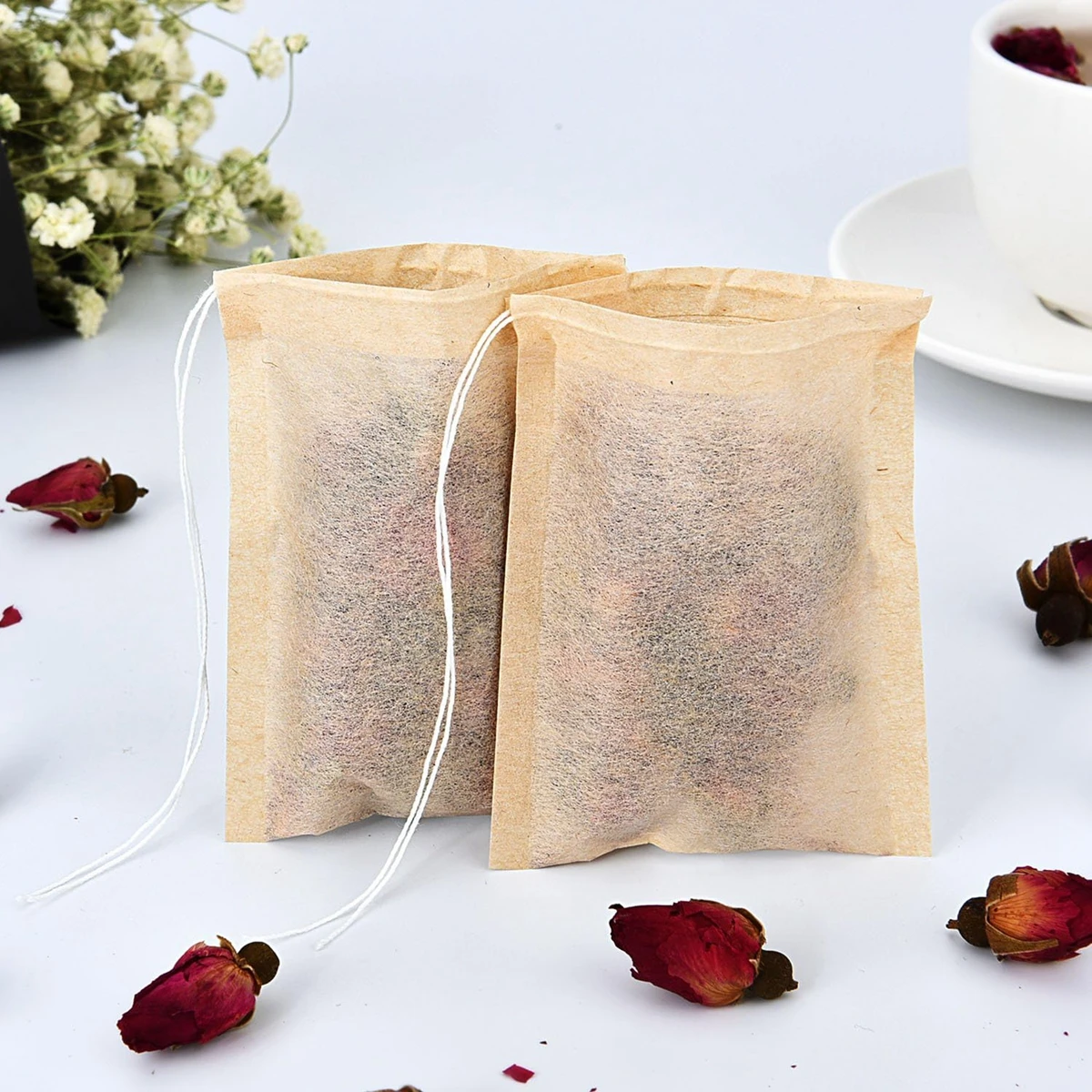 500/1000PCS Natural Wood Pulp Paper Tea Bags Disposable Tea Filter Bags Biodegradable Teabags Filter Empty Loose Leaf Tea Bags