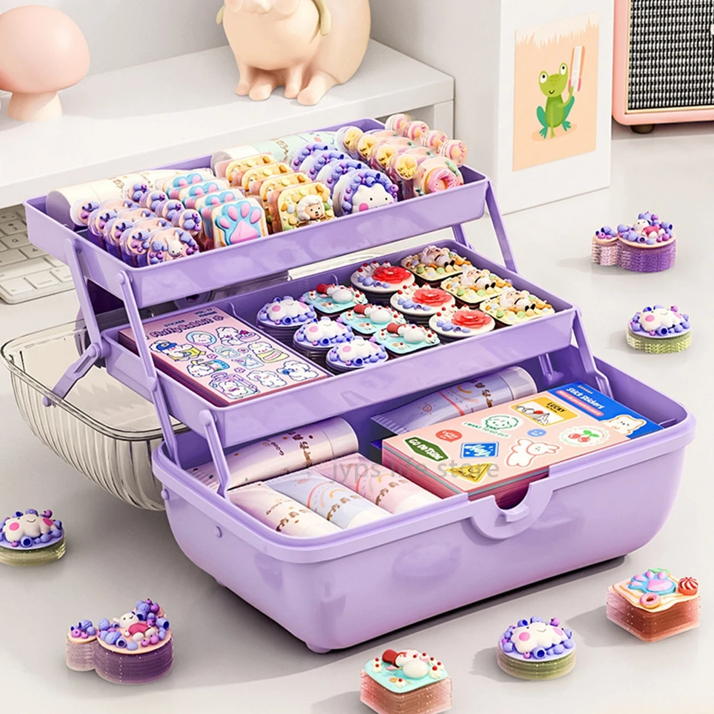 Children\'s Hair Accessories Storage Box Head Rope Hairpin Rubber Band Head Jewelry Cute Girl Jewelry Box  Hairpin Organizer Gift