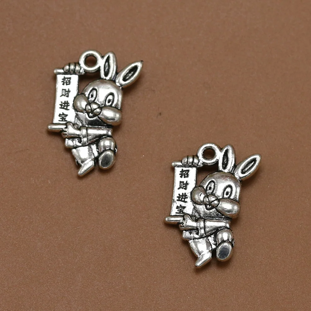 

20Pcs Alloy Rabbit Charm Pendants Delicate Carved Style for Necklace Bracelet Dangle DIY Jewelry Making Supplies