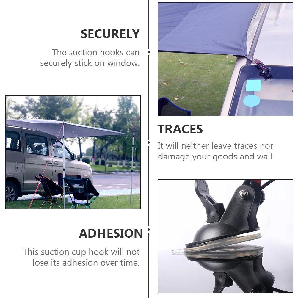 

3 Pcs Car Tent Hook Traceless Hooks Heavy Duty Suck Cup Sucker for Camping Strong