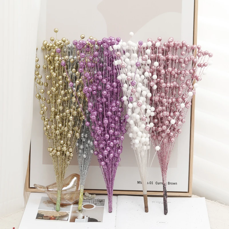 30cm Artificial Flowers Berry Bouque Foam For Wedding Home Decoration Living Room Decor Christmas Party Fake Flower Arrangement