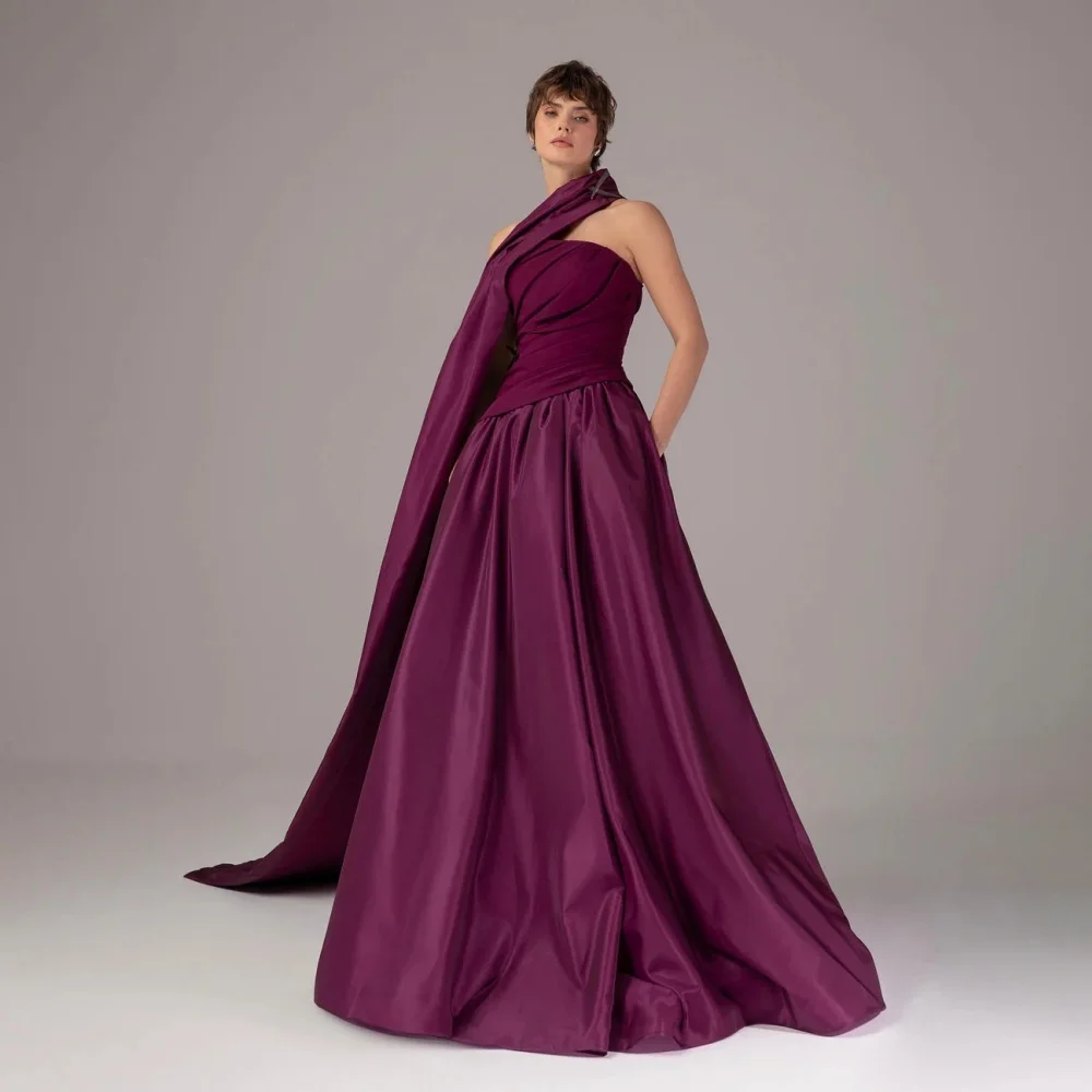 Robe de soirée personnalisée à col bateau, magnifique, sans manches, à volants, pour occasions formelles, Robe de soirée