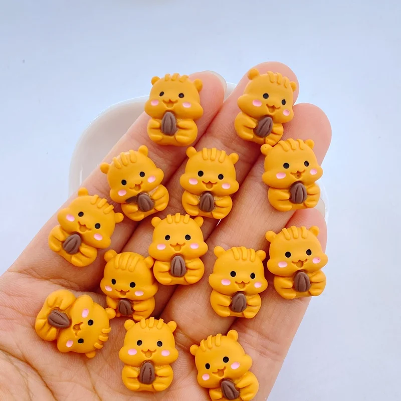 20Pcs New Cute Mini 13*16mm Squirrel Series Resin Flatback Manicure Ornament Jewelry Making Hairwear Accessorie