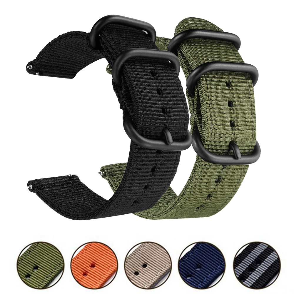 

Canvas Nylon Strap For Samsung Galaxy Watch4 Classic 42mm 46mm/Watch 4 44mm 40mm Active 2 Wristband 20mm Watchband Bracelet Belt