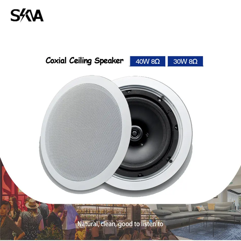 Coaxial Ceiling Speaker HiFi Surround Sound Quality PA Background Music Pro Loudspeaker Perfect for Cafe Party Living Room