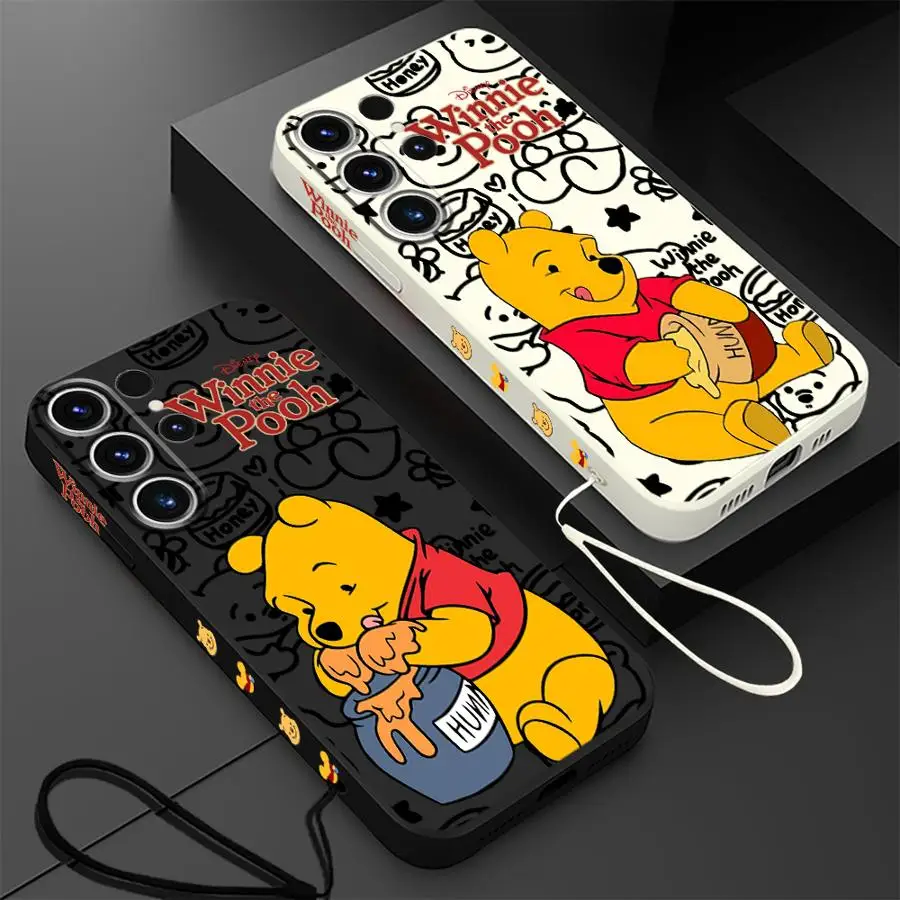 Funda de teléfono de Winnie de Disney The Pooh para Samsung Galaxy S24 Ultra S20 FE S22 S23 Ultra 5G S21 Plus S22 funda de lujo de silicona