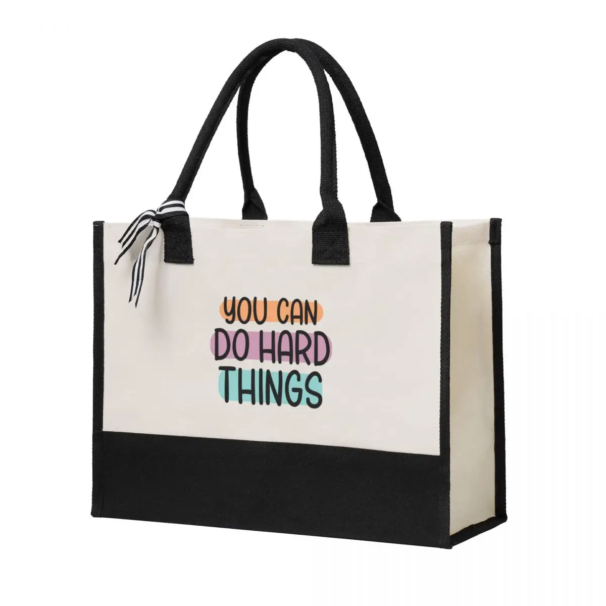 

Canvas Gift Shopping Bag You Can Do Hard Things Is Inspirational Canvas Large Capacity Bag Customizable Quality Gifts