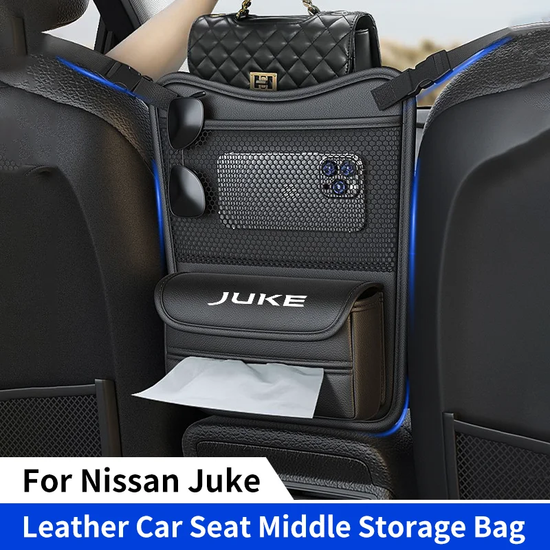 Car Seat Middle Hanger Storage Bag for Nissan Juke F15 F16 Hanging Organizer Handbag Holder Water Cup Pockets Auto Accessories