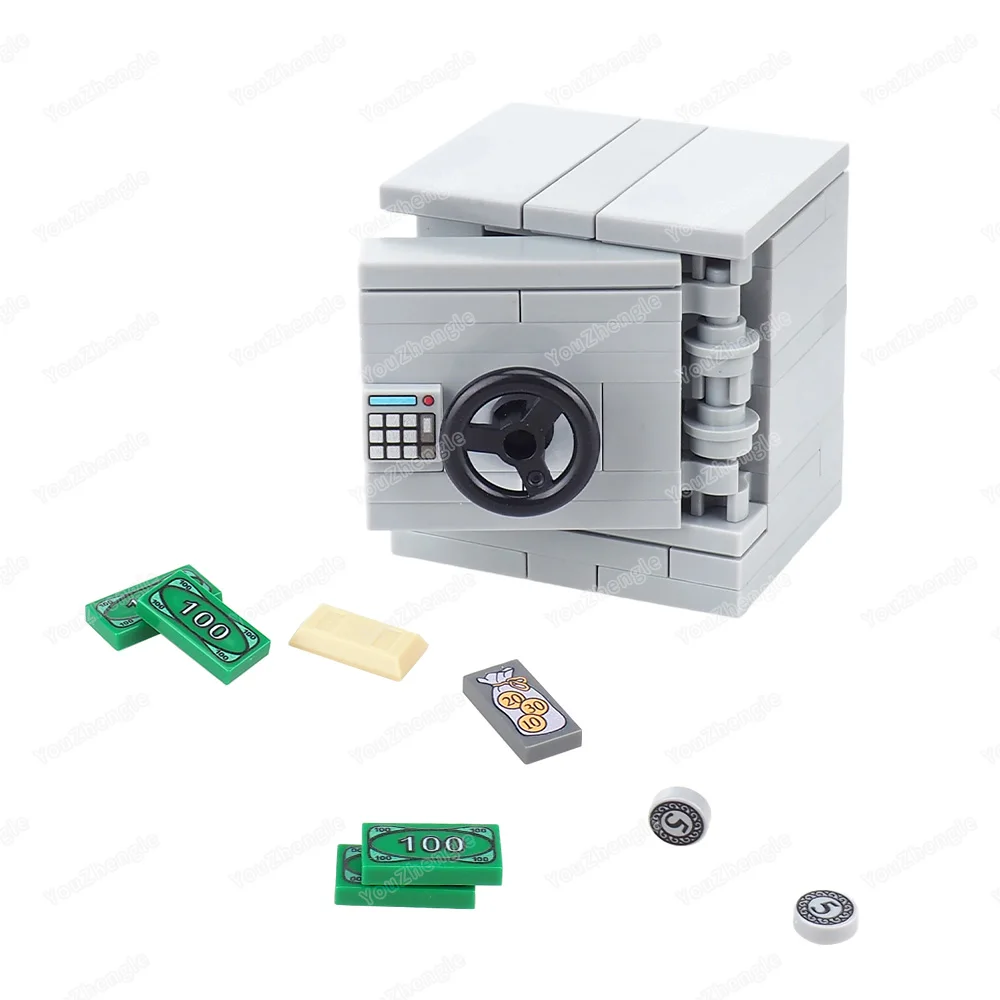 ตัวต่อกันขโมย ชุดตัวละคร MOC พร้อมเหรียญ กล่องเก็บของนิรภัย อุปกรณ์ล็อครหัส ชุดเครื่องมือ ฉากจำลอง ของขวัญ ของเล่น