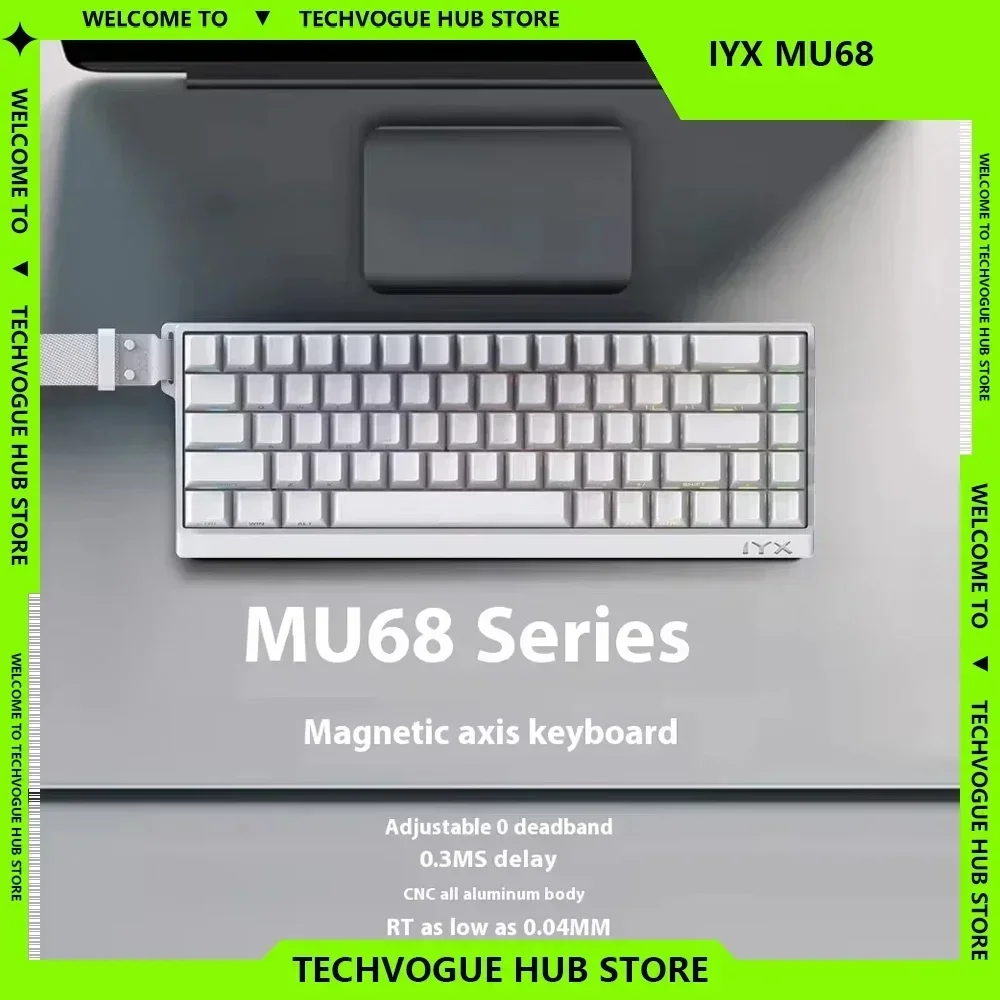 IYX MU68 Pro Magnetic Switch Mechanical Keyboard Hot Swap Customized Gamer Keyboard Wired Aluminium Alloy 8k RT0.04 Esport Gifts