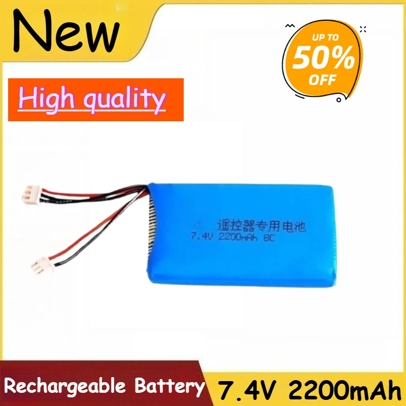 

New 7.4V 2200mAh Lipo Rechargeable Battery For FrSky Taranis Q X7 Dx6 Dx6e Transmitter Spektrum DX8 Rc Spare Part 2S