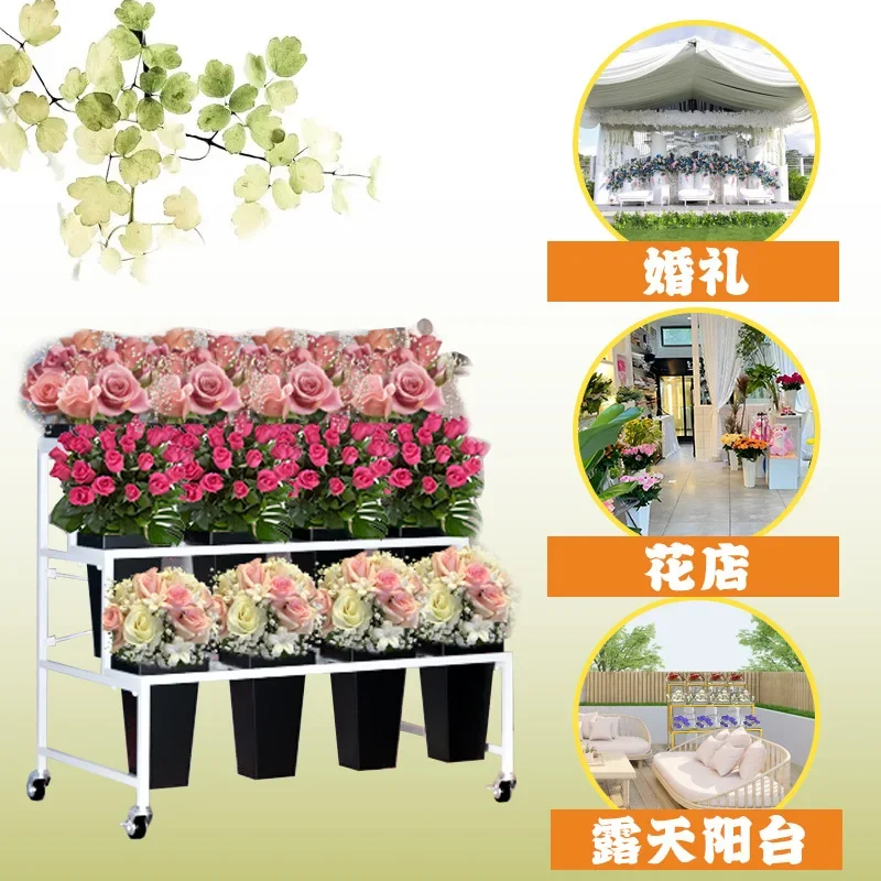 Flower display stand, wrought iron flower stand, ladder, indoor and outdoor