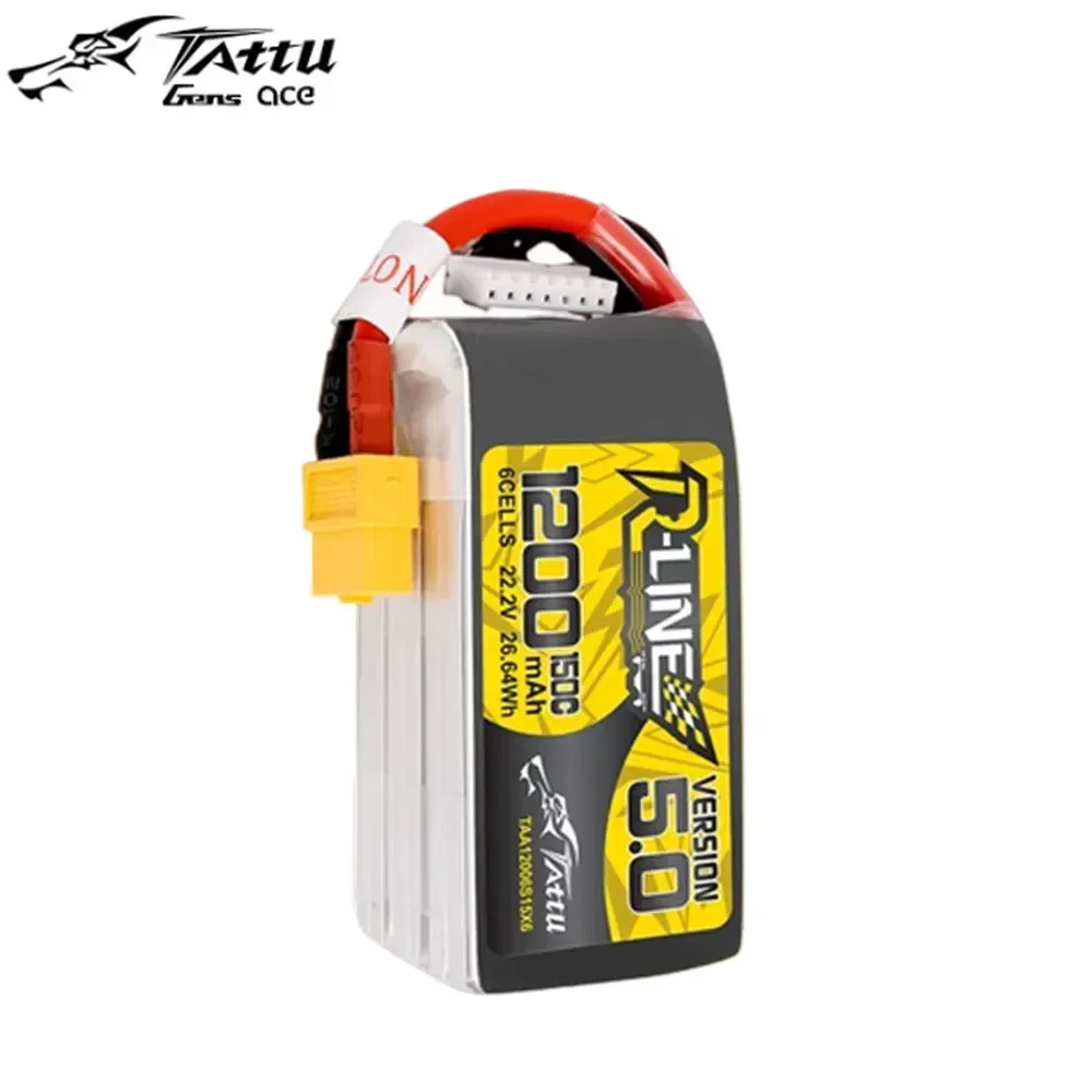 TATTU R-Line Version 5.0 V5 1200mAh 1400mAh 22.2V 150C 6S1P LiPo Battery With XT60 Plug  for RC FPV Racing Drone Quadcopter