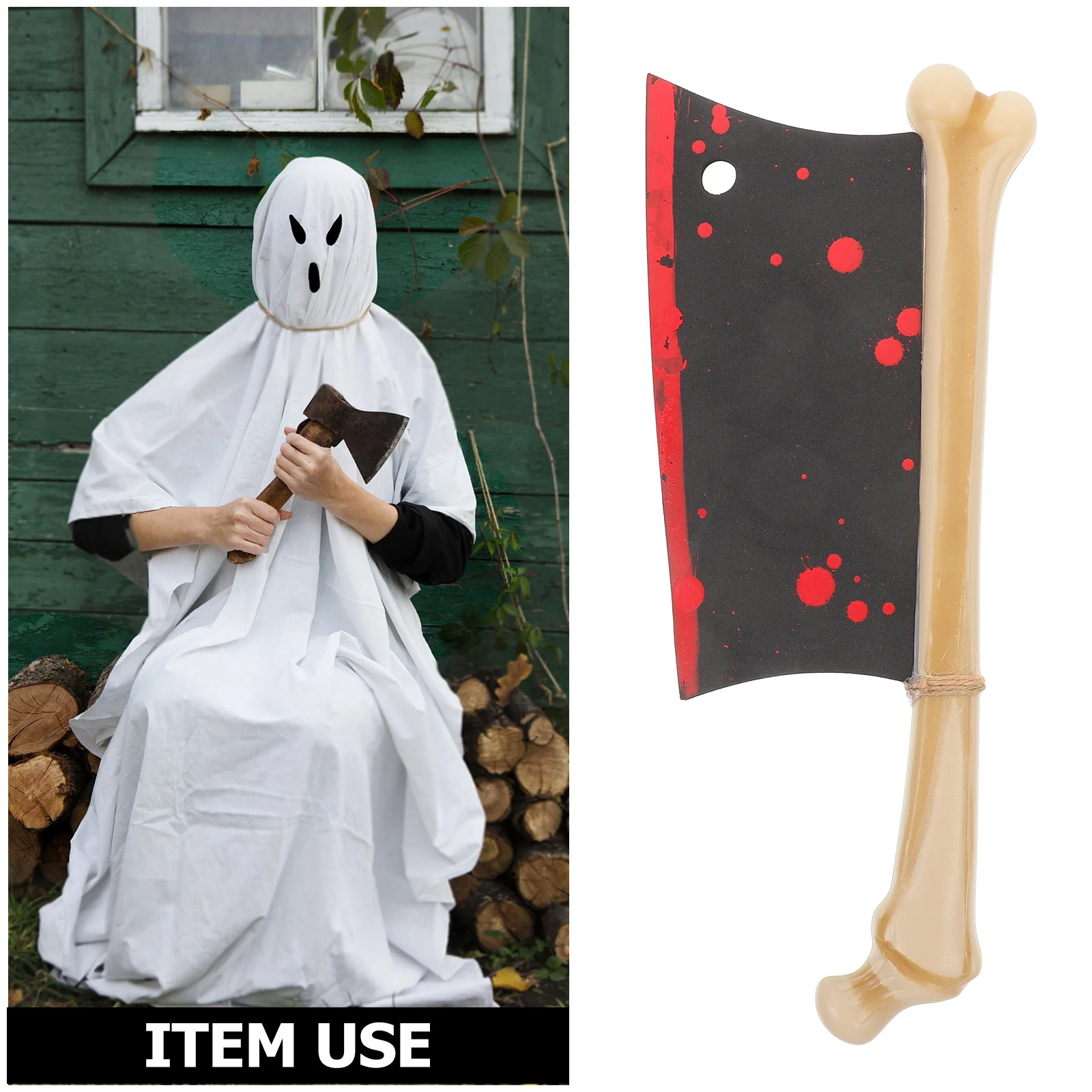 

Bone Cleaver Stage Performance Prop Fake Cutter Prop For Halloween Party Cosplay Stage Decor Novelty Prank Accessory