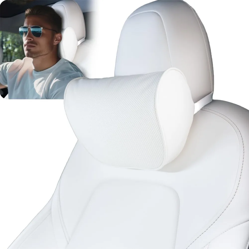 

Headrest Pillow for Tesla Model 3 Model Y with Adjustable Strap,Tesla Neck Pillow with Leather,for Head,Neck,Shoulders,Multipur