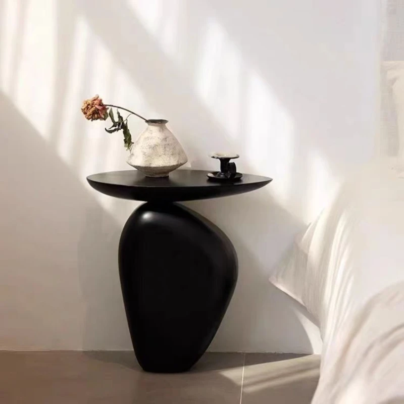 Creative Modern Pebble Shape Edge Few Black Special-shaped Home Living Room Coffee Tables Bedroom Bedside Table