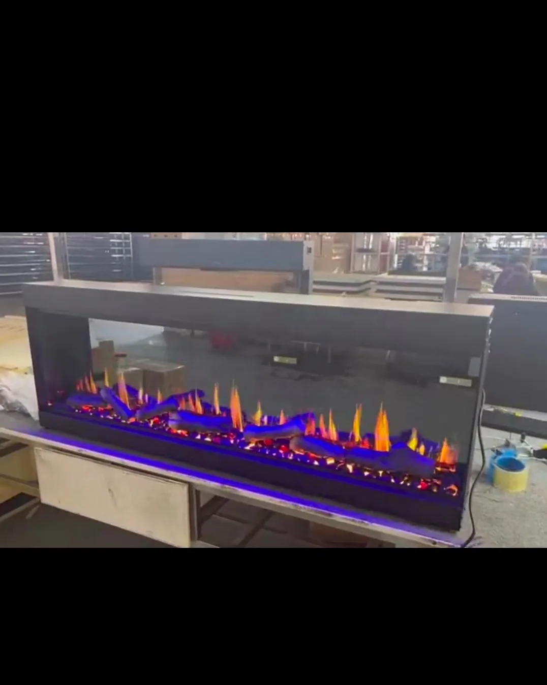 

New Electric Fireplace With Holographic Aquarium Remote Control Versatile Installations For Household Hotels Living Room