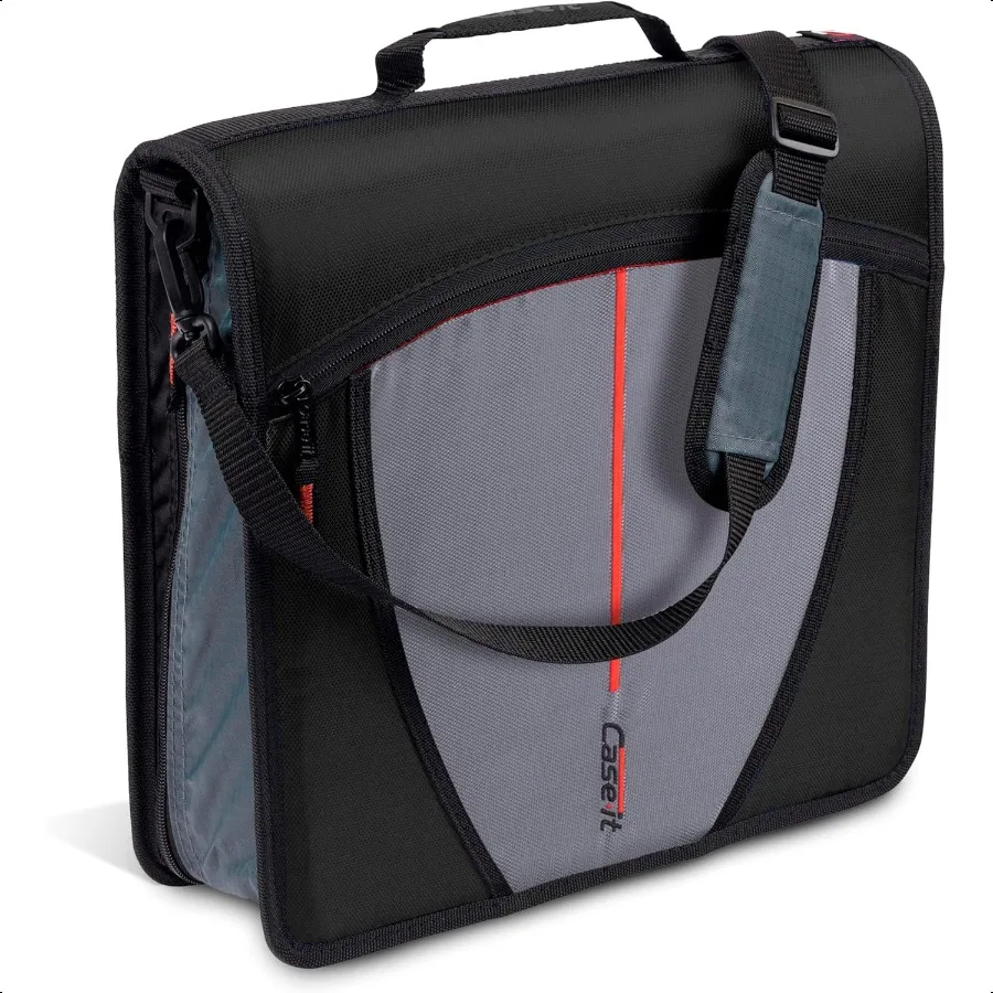 

Caseit Mighty Zip Tab School Zipper Binder 3Inch ORings 600Sheet Capacity 5Subject Expanding File Folder Multiple Pockets Stora