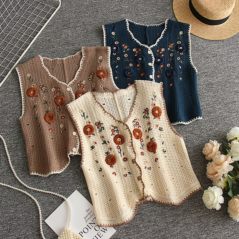 

Винтажный жилет с вышивкой в этническом стиле для женщин, летняя коллекция 2026