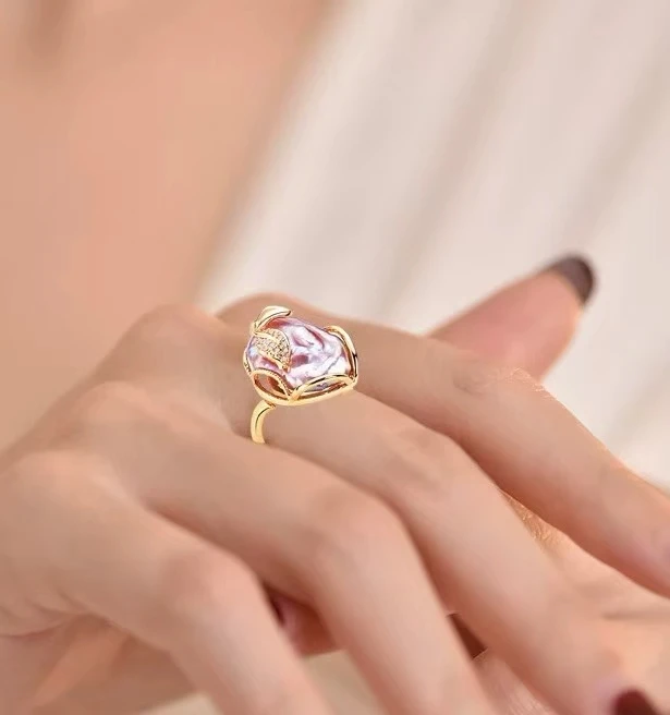 925 Sterling Silver Adjustable Ring Mount Settings Findings Mountings Accessory Parts Fittings for 12-15mm Pearls 5pcs/lot