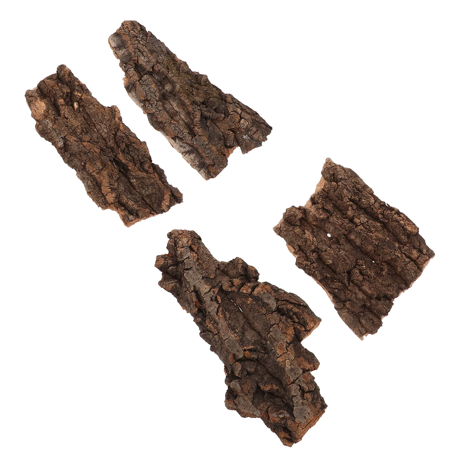 

4 pcs Climbing Bark For Reptile Terrarium Natural Landscape Lizard Hiding Platform Pet Cage Decor Reptiles Box Ornament