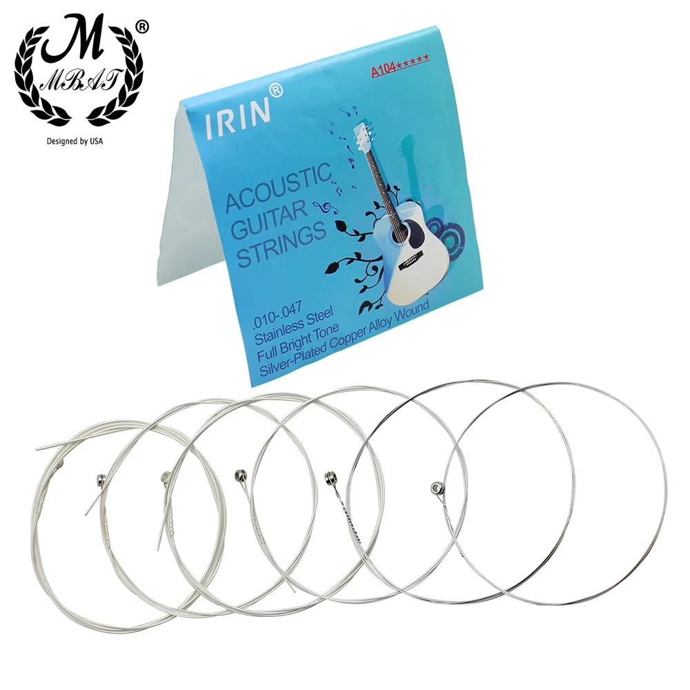 

M MBAT Acoustic Guitar Strings Stainless Steel Wire Silver-Plated Copper Alloy Wound Strings Universal Folk Guitar Accessories