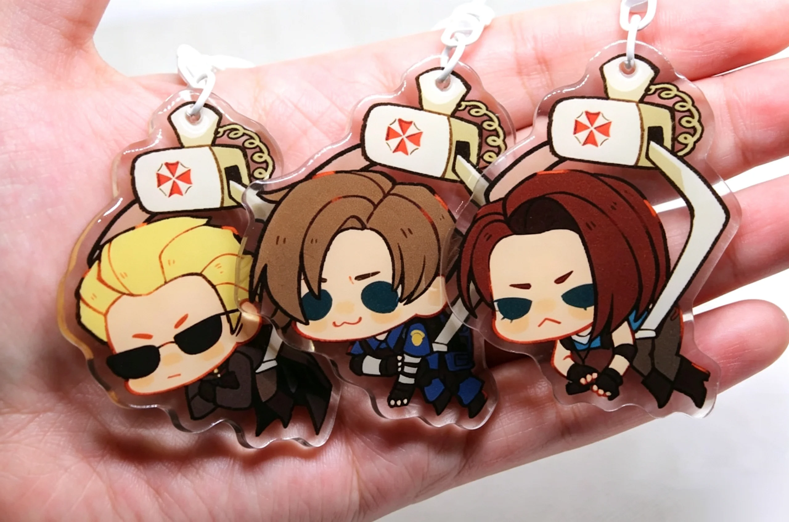 Claw Machine Arcade Accessories Horror Survival Style Acrylic Keychains Cute Bag Pendant Decor