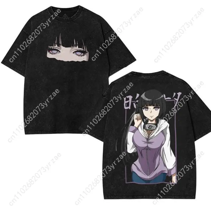 

Ретро футболка Хината Хьюга для мужчин и женщин, винтажная футболка высокого качества, хлопковая модная футболка с короткими рукавами, мягкие дышащие топы