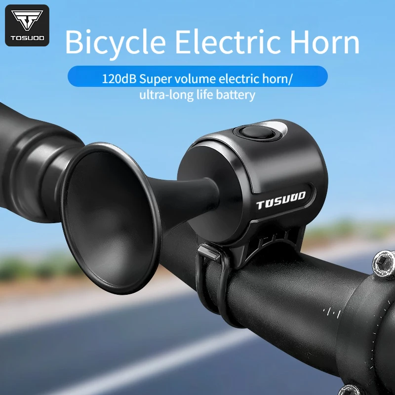 TOSUOD Fahrrad-Elektroglocke, Batteriemodell CR2032, für Rennrad und Mountainbike, einfach zu installieren, IPX4 wasserdicht, laute Lautstärke