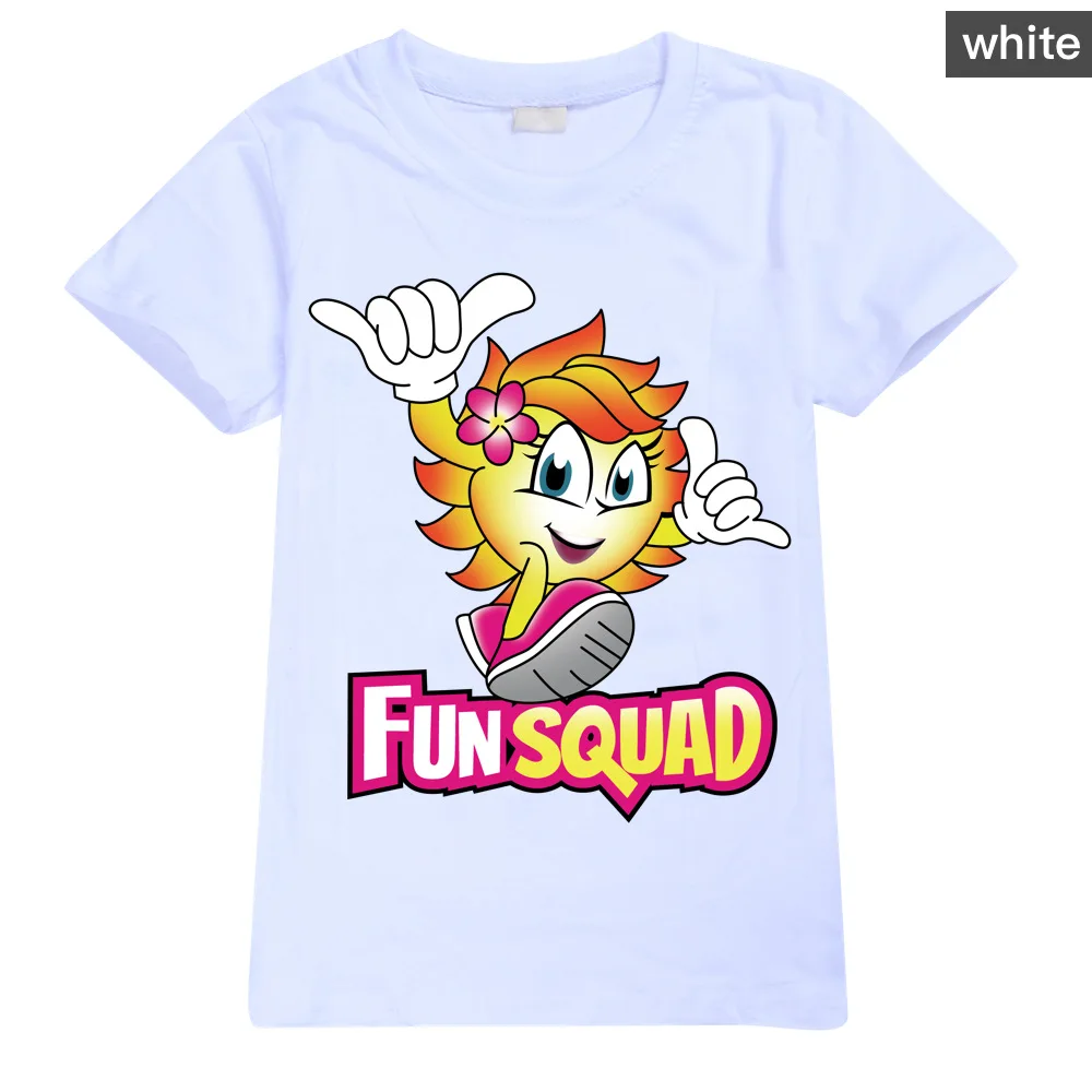 New Boys Kawaii Fun Squad Gaming Cotton Printing T-shirts Cartoon Short-sleeved Pullover Girls Tees Summer Casual All-match Tops