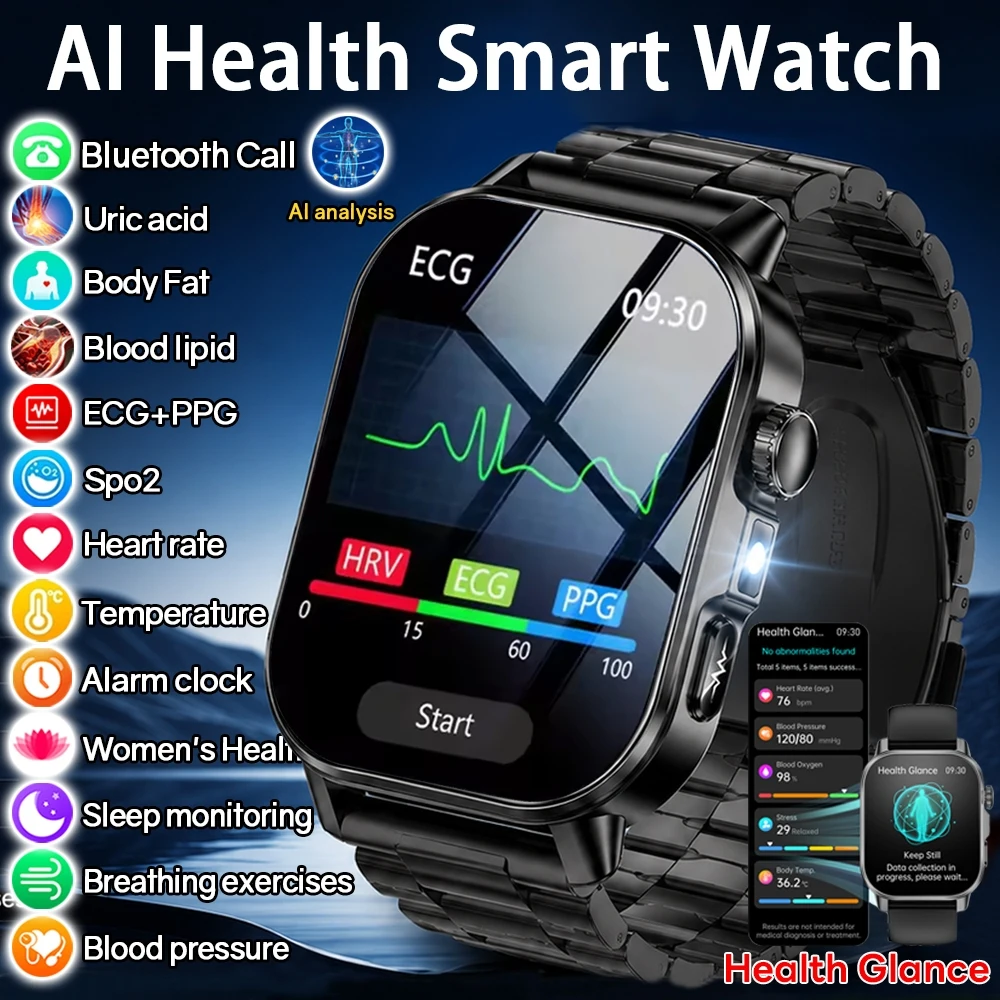 2026 Neue Smartwatch für Pflegepersonal: Blutsauerstoff, Blutfette, Harnsäure, EKG+PPG, Körpertemperatur, Bluetooth-Anrufe, Gesundheits-Smartwatch