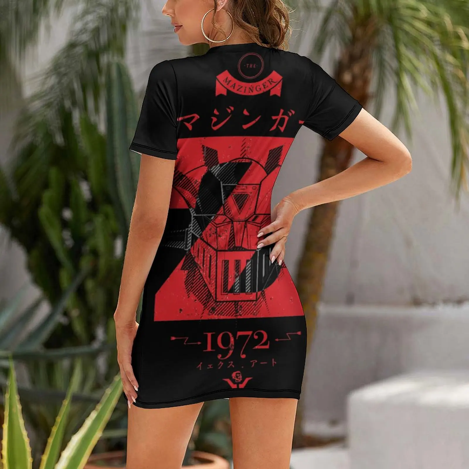 Sexy  Woman's Gown Strappy Dress 125 Mazinger Z Vintage Classic For Sale Y Short Sleeved Dress Graphic Cool  Clubs Nerd